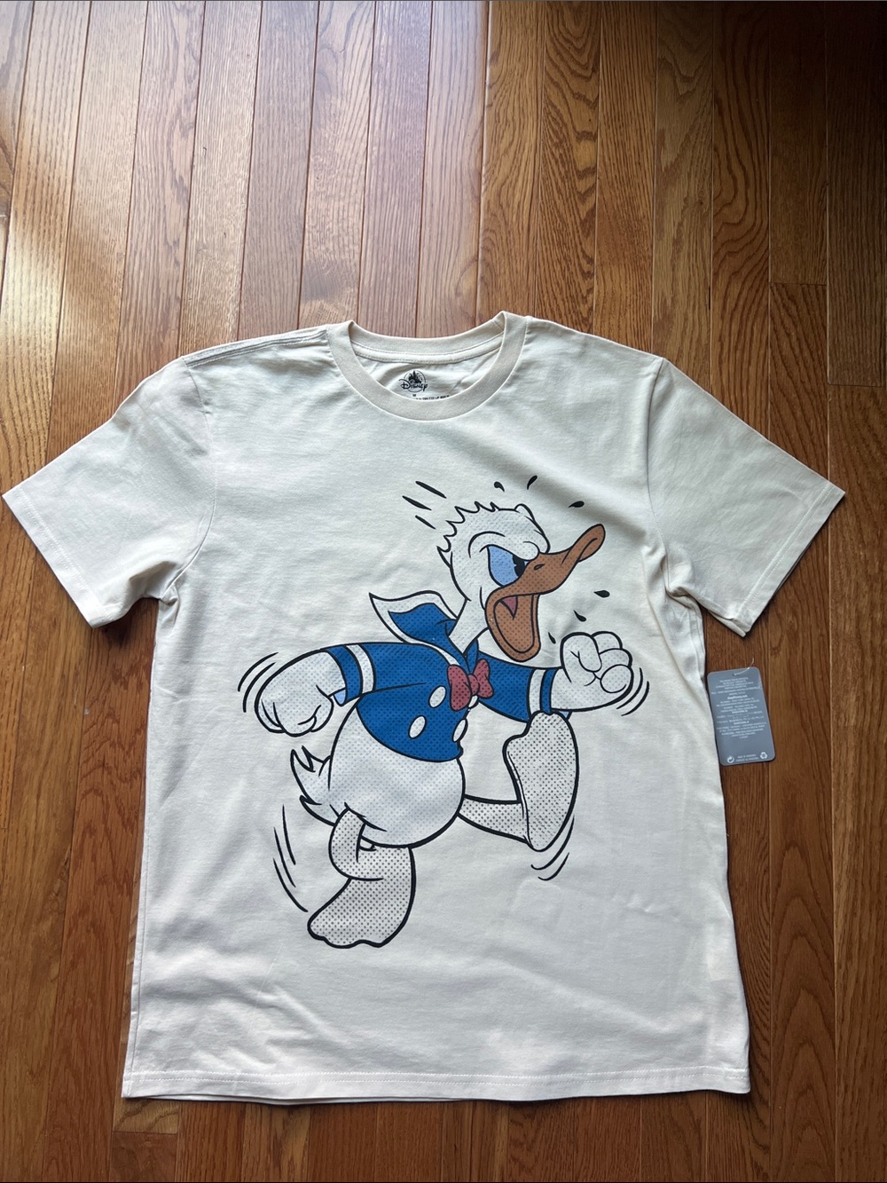 Disney Cream Tee with Donald Duck Blue & Red Graphic